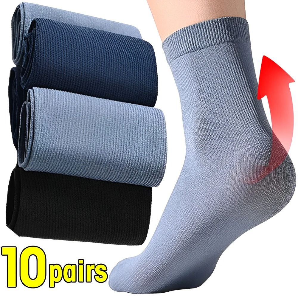 Silk Sock Bamboo - 10 Paar lässige, atmungsaktive Herren-Socken aus